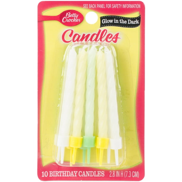 Betty Crocker Birthday Candles 10 Pkg Glow In The Dark Walmart