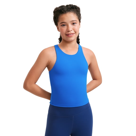 CRZ YOGA Girls Butterluxe Double Lined Racerback Tank Tops High Neck Dance Yoga Athletic Casual Kids Teen