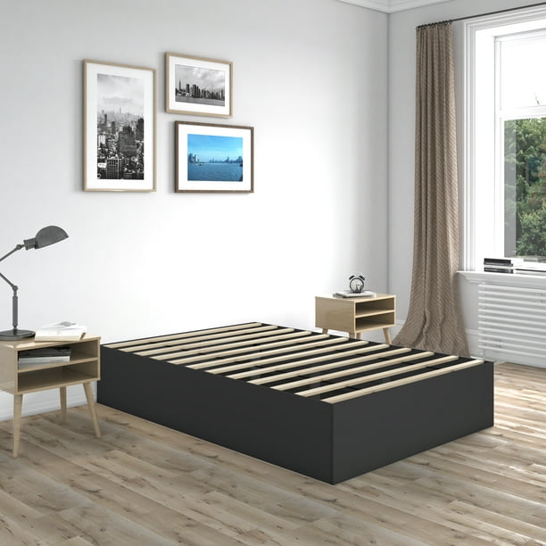 Premier Beckett Modern Platform Bed Frame Base, Twin, Black Walmart