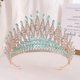 thumbnail image 1 of Zhuge Tiara de boda para novia, diadema de princesa, corona de novia, joyería para el cabello con diamantes de imitación de cristal, decoración para novia, cumpleaños, graduación, boda (verde claro), 1 of 4