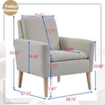 thumbnail image 5 of LOMANTOWN 28.7" Wide Linen Blend Upholstered Accent Chair, Modern Living Room Side Chair Single Sofa with Lounge Seat and Wood Legs Armchair,Dark Gray, 5 of 9