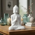 thumbnail image 6 of Sienna Ceramic Meditating Buddha Figurine in Anjali Mudra, 6 of 7