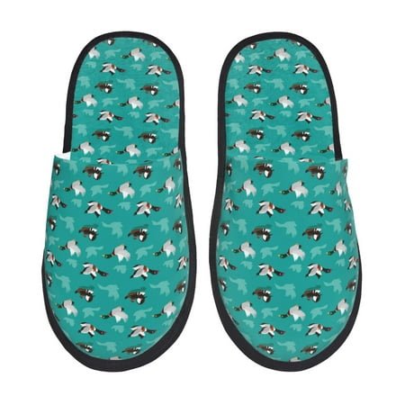 Balery Ducks A Slient Indoor Furry Fleece Comfort House Shoes Soft Non-Slip Home Shoes Cotton slippers House Slippers-- Large