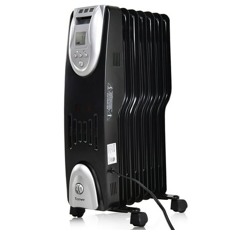 Costway 1500W Electric Oil Filled Radiator Heater Safe Digital Temperature Adjust (Best Temperature For Radiators)