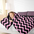 thumbnail image 4 of Homewish Pink Wave Stripes 7-Piece King Bedding,Abstract Modern King Bed in a Bag,Black Reversible, 4 of 8