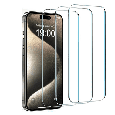 Entronix Glass Screen Protector for iPhone 15 and iPhone 15 Pro Clear Tempered Glass, Scratch Resistant Screen Protector, Easy Installation, [3 Pack]