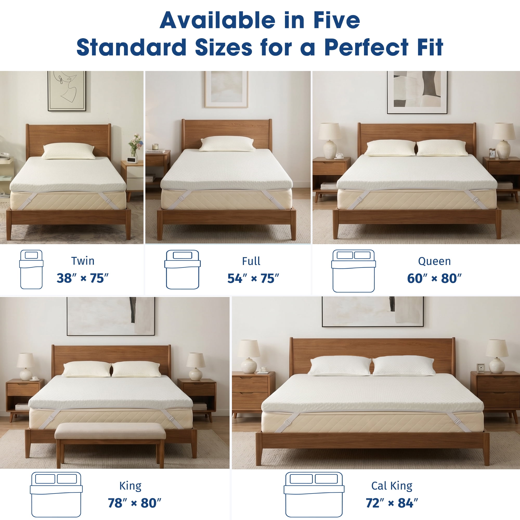 3 Inch Gel Memory Foam Mattress Topper Twin Size Pressure Relief Cooling Pad High Density Bed Topper (with Removable & Washable Bamboo Cover)