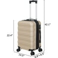 thumbnail image 2 of ZYPPP 21 Inch Hardside Expandable Carry on Luggage, Travel Suitcases with Wheels and Lock (Champagne), 2 of 9