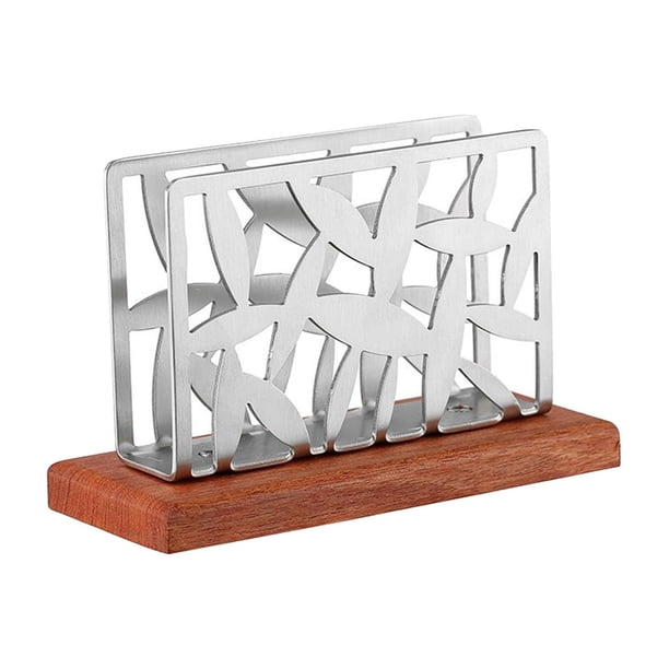 Dispensador de papel de seda y servilletero para cafetería, comedor y mesa de comedor. Plata