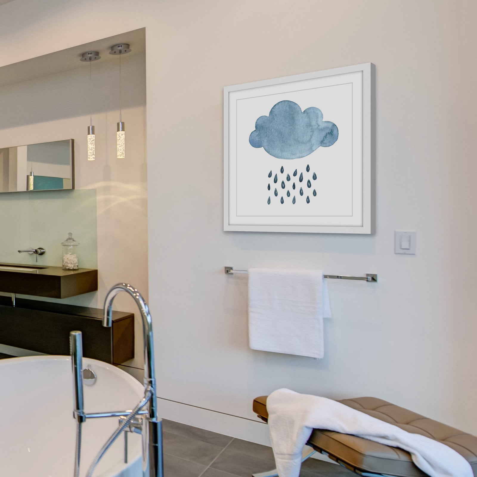 Marmont Hill "Blue Cloud" by Diana Alcala Framed Painting Print