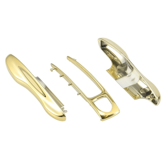 Unique Bargains 1 Set Gold Tone Painted Key Cover Fob Shell Cover Case Replacement for Porsche Panamera Cayenne Taycan