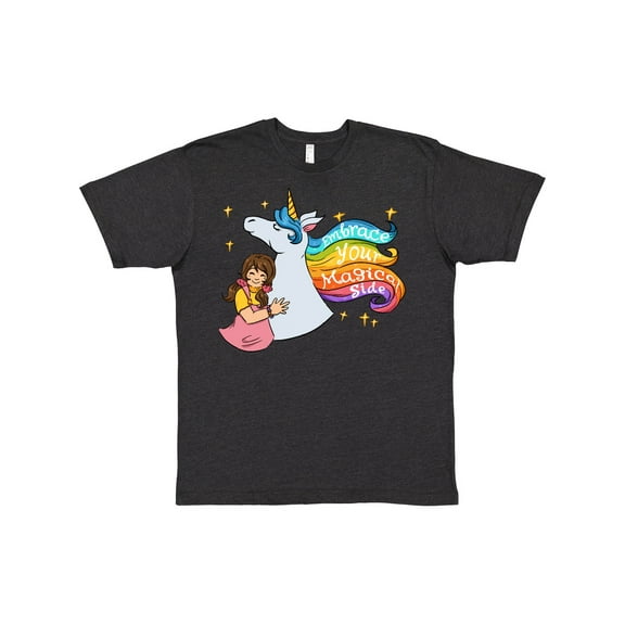Inktastic Embrace Your Magical Side Girl Hugging A Unicorn T-Shirt