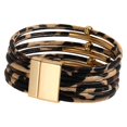thumbnail image 1 of Pulsera de leopardo para mujer, fácil de usar, brazalete versátil, pulsera envolvente de cuero sintético. Café leopardo, 1 of 9