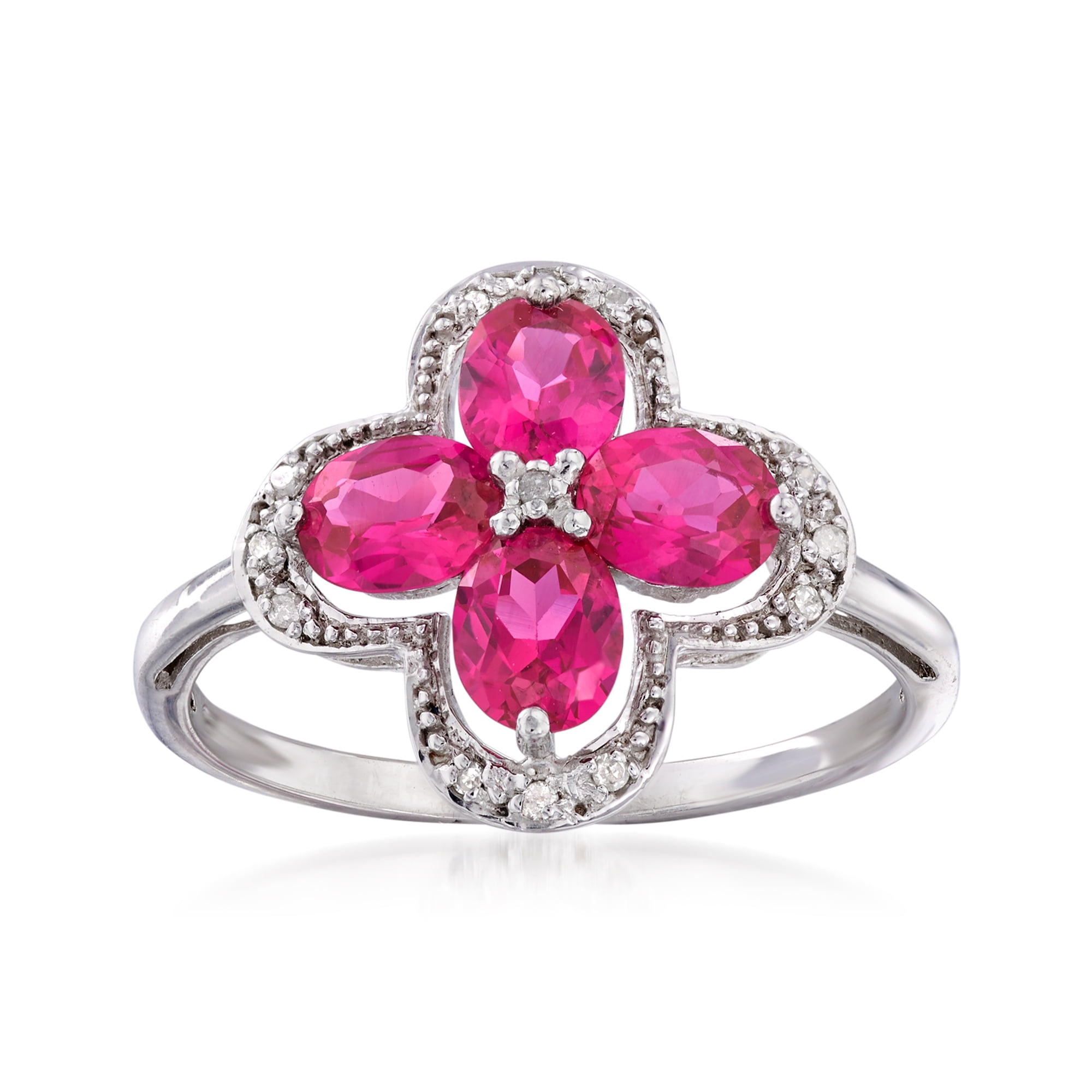 Ross-Simons - Ross-Simons 0.70 ct. t.w. Simulated Ruby Ring in Sterling ...