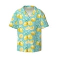 thumbnail image 6 of Kdxio Men's Hawaiian Shirt for Men Short Sleeve Shirt Yellow Lemon Summer Casual Holiday Beach Button Down T-Shirts, 6 of 7