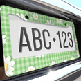 thumbnail image 6 of 1 Pcs Green Checkered License Plate Frame, License Plate Cover for Car Decorative Parts, Aluminum License Plate Bracket Holder Rust-Proof Weather-Proof for US Standard Car, 6 of 9