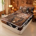 thumbnail image 2 of meiyoeat Brown Western Cowboy Zipper Twin Comforter Sets with Fitted Sheet and 2 Pillowcases For Boys,Rustic Cow Print Zipper Bedding Set,Reversible,4 Pieces, 2 of 7
