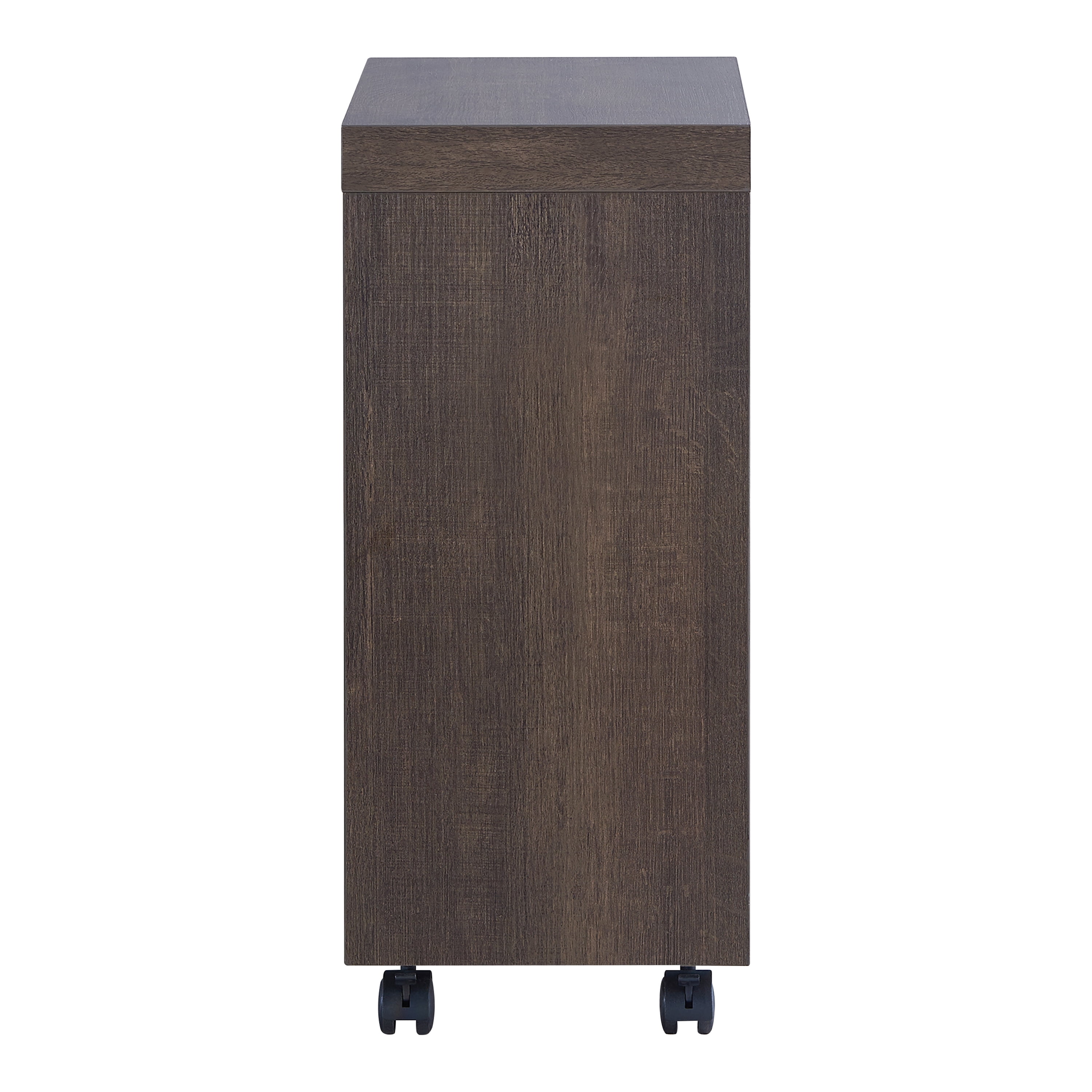 Furniture of America Halon End Table with Casters, Walnut Oak