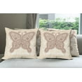 thumbnail image 6 of Ambesonne Ethnic Throw Pillow Cover 4 Pack, Ornament Abstract Butterfly, 24", Brown White, 6 of 7