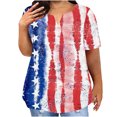 thumbnail image 1 of Fiudx Ofertas Flash Del Día Solo En Línea Camiseta de Manga Corta de Gran Tamaño Informal con Estampado de Día Independiente para Mujer, Camisetas Holgadas con Cuello Redondo, 1 of 4