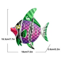 VerPetridure Colorful Metal Fish Metal Art Wall Hanging Ornament Living Room Bedroom Home Decor Fish Metal Art Wall Decoration Living Room Bedroom Home Decoration