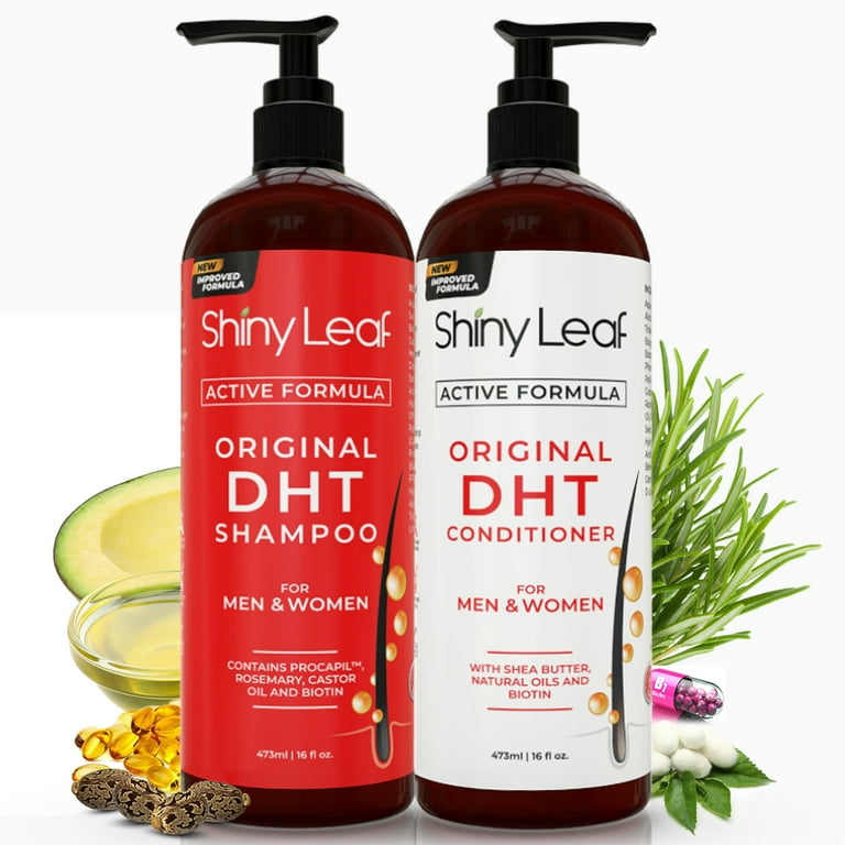 Shiny DHT Blocking Shampoo and Conditioner for Hair Loss with Biotin, Procapil, Asparagus - Anti Thinning Shampoo Conditioner for Men and Women - Walmart.com
