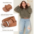 thumbnail image 2 of Plus Size Women Leather Belt Black Casual Waist Belt for Jeans Pants with Metal Pin Buckle, 2 of 6