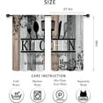 thumbnail image 2 of Grey Gray Kitchen Curtains Short Small Funny Quotes Rustic Wood Plank Knife and Spoon Rod Pocket Vintage Black Country Farmhouse Bedroom Living Room Treatment Fabric 2 Panels 27.5Wx39H Inch, 2 of 6