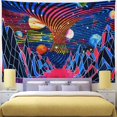 thumbnail image 1 of RV Tapiz de pared Retro Ab de Mountain Planet Tornado Wave Rojo Verde, 1 of 5