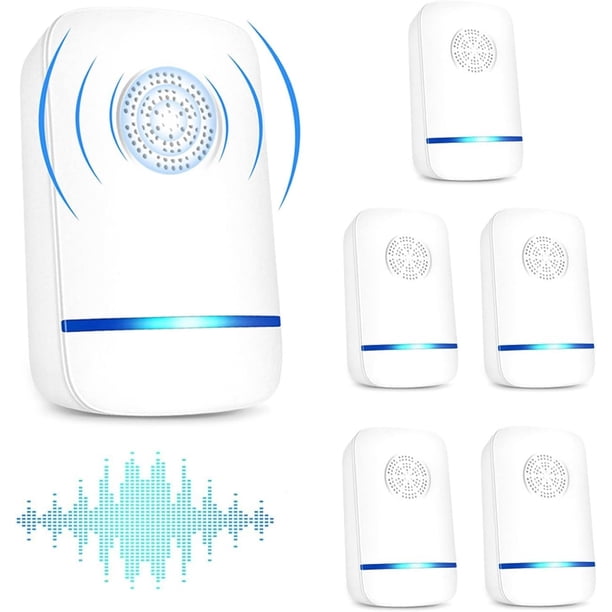6 paquetes de repelente ultrasónico de plagas, repelente de control de plagas, repelente de plagas enchufable para mosquitos, ratones, cucarachas y arañas blancas, 1 unidad