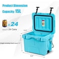 thumbnail image 3 of Hielera aislante Cooler COSTWAY de 16 cuartos de galón y 24 latas, azul, 3 of 9