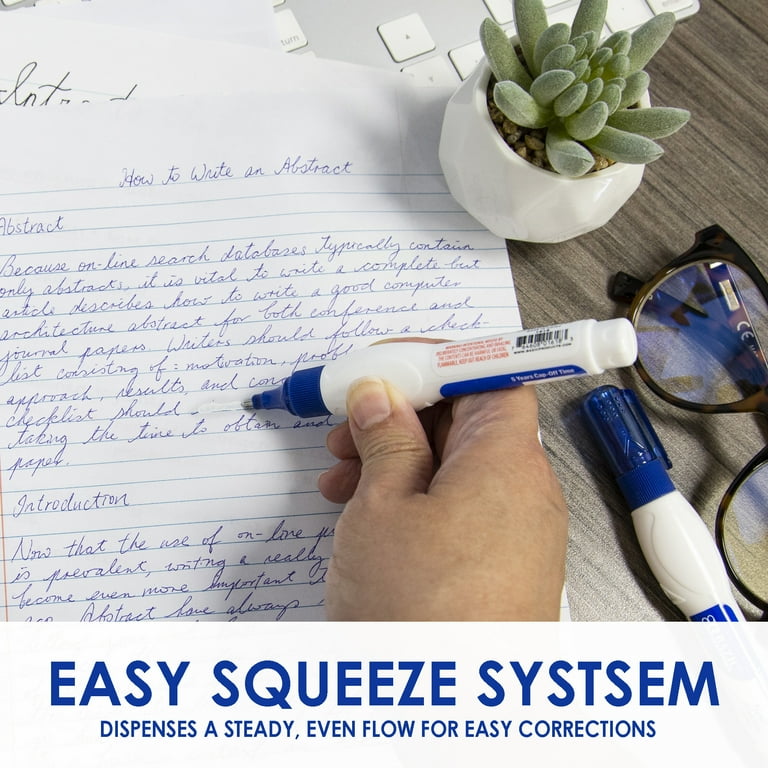 BAZIC Correction Pen Precise Metal Tip White Out (2/Pack), 2-Packs