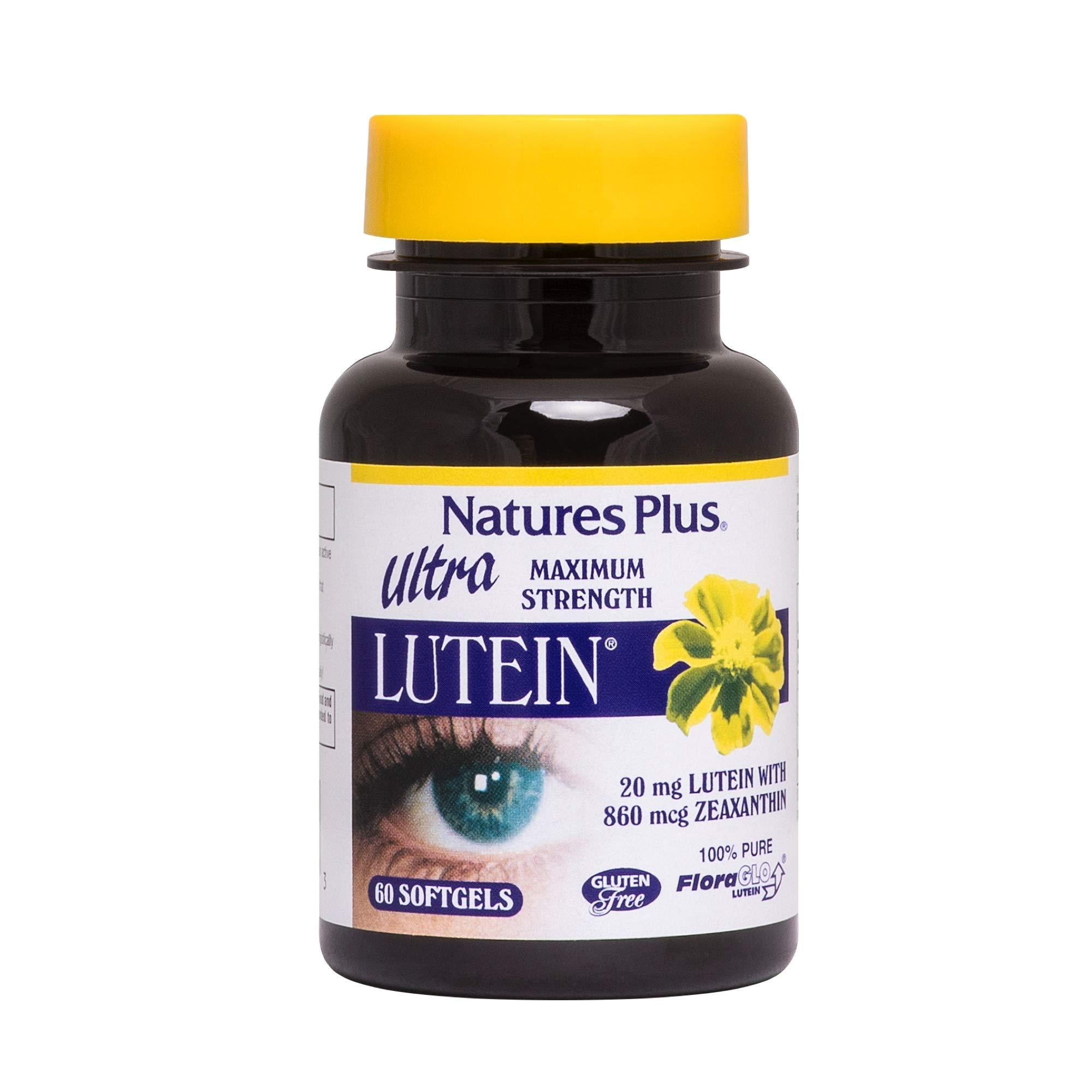 NaturesPlus Ultra Lutein 20 mg, 60 Softgels Maximum Strength