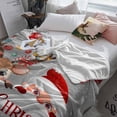 thumbnail image 3 of Gray Christmas Throw Flannel Blanket 50x60In Cute Santa Claus Deer Winter Snowflake Super Soft Cozy Bed Blanket, Lightweight Plush Fuzzy Bed Throw for Bedroom Sofa Couch Living Room, 3 of 4