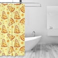 thumbnail image 2 of Shower Curtain, Delicious Cheese Waterproof Fabric Plastic Shower Curtain, Drying Fast Bathroom Curtain with 9 Buttonholes, Ruffle Shower Curtain 60x72in, 2 of 8