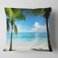thumbnail image 2 of Designart Palm Trees and Sea - Landscape Photography Throw Pillow - 16x16, 2 of 5