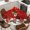 White Red, variant on Blue Christmas Round Tablecloth, Fitted Table Cover with Elastic for 45"-54" Round Tables, Xmas Snowman Winter Snowflakes Forest Tree Table Cloth Outdoor Indoor Dinning Party Waterproof Tablecloths