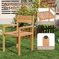 thumbnail image 6 of Costway 1 PCS Outdoor Teak Wood Chair Patio Dining Armchair with Slatted Seat & Backrest, 6 of 8