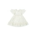 thumbnail image 2 of Kensie Girl Sequin Mesh Short Sleeve Ivory Dress, Sizes 12 Months-3T, 2 of 7
