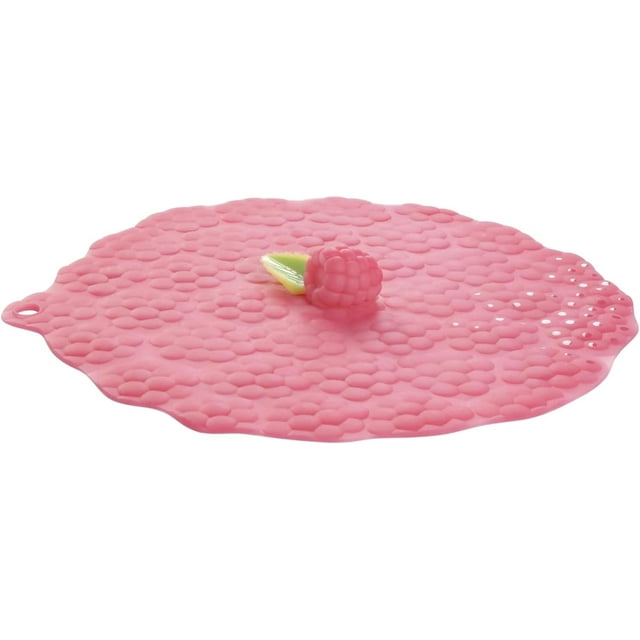 Charles Viancin - Tapa de silicona frambuesa para almacenamiento y cocción de alimentos - 28 cm - Sello hermético en cualquier superficie de borde liso - Sin BPA - Apto para horno, microondas, congela