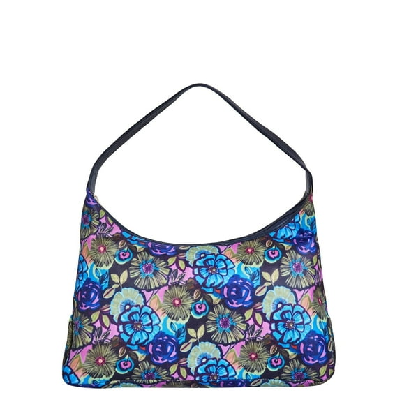 Sishka Women’s Hand Crafted Printed Nylon & Leather Hobo Bag –  Handbag, Minimalist Travel Tote & Stylish Organizer