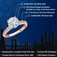 thumbnail image 2 of Gem Stone King 10K Two Tone Gold White Moissanite and Lab Grown Diamond Engagement Ring for Women | 2.10 Cttw | Round 8MM | Gemstone Birthstone | Size 9, 2 of 7