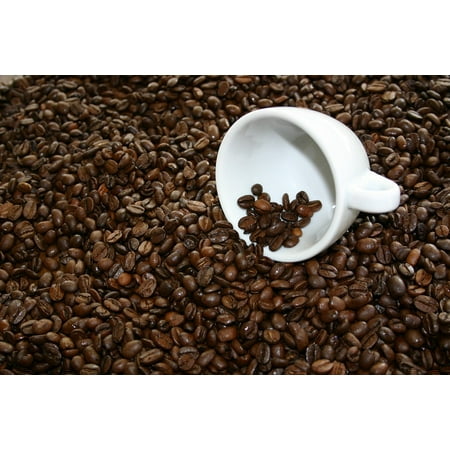Canvas Print Drink Coffee Enjoy Coffee Cup Coffee Beans Stretched Canvas 10 x