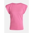 thumbnail image 6 of Scenario Women's and Women's Plus Tee with Short Bubble Cap Sleeves, Sizes XS-4X, 6 of 6