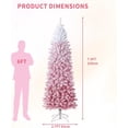thumbnail image 2 of Bingirl 7.5-Foot Pencil Tree in Pink Gradient, Pre-Lit with 100 Dual-Color LEDs, 2 of 7