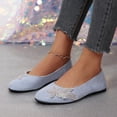 thumbnail image 5 of Gpaecead Women's Rhinestone Floral Ballet Flats Faux Suede Slip On Cushioned Dress Shoes For Office, Party And Commute Blue, 5 of 8
