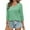 Green, variant on Blouses for Women Dressy Casual Solid Color Printing Summer Loose Round Neck 3/4 Sleeve Fashion T Shirt Blouse