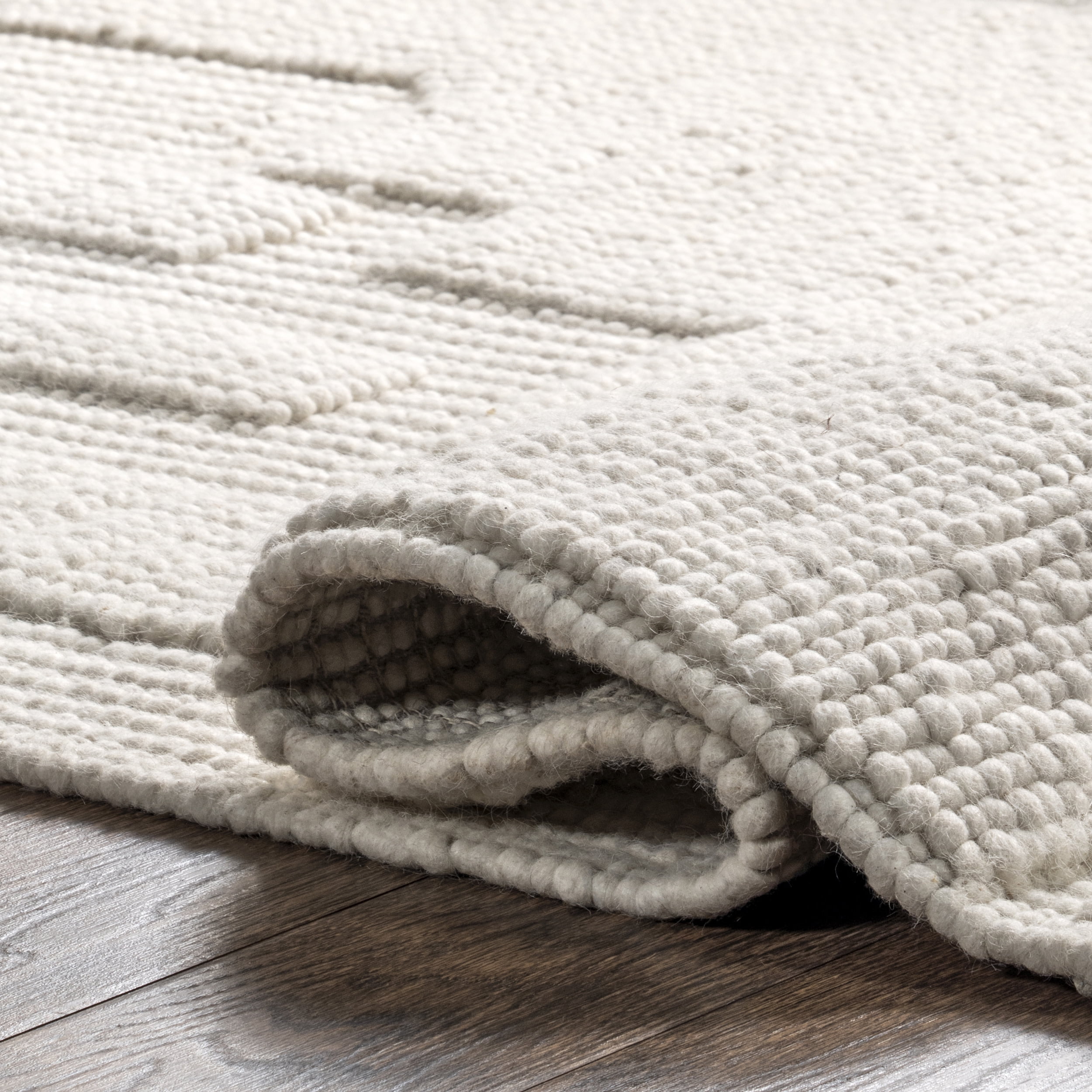 nuLOOM AvionTextured Geometric Wool Area Rug, 4' x 6', Ivory