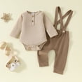thumbnail image 2 of Toddler Clothes For Boys Baby Boy Fall Winter Button Front Long Sleeve Elastic Waist 2T-5T Everyday Outfit Set 2Pcs, 2 of 6