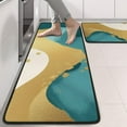thumbnail image 2 of Kitchen Rugs Sets Of 2,Gold Teal Blue Marble Anti Fatigue Kitchen Mat Rugs Non Slip Washable,Decorative Kitchen Floor Mats for Kitchen,Sink,Laundry,17"x47"+17"x47", 2 of 5